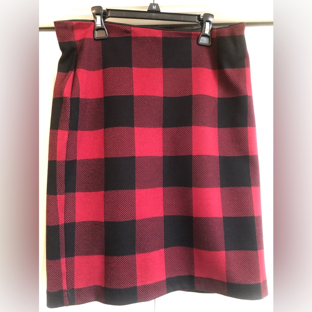 Black and Red Buffalo Plaid Skirt